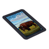 モンタナバイソンヴィンテージ旅行ポスター マグネット (右側)