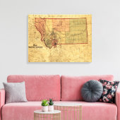 モンタナパノラママップモンタナ キャンバスプリント (インサイチュ (リビング))