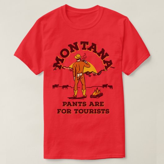 モンタナパンツfor観光客おもしろいレトロカウボーイ tシャツ (デザイン正面)