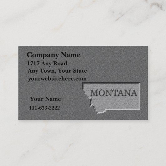 モンタナビジネスカード彫り石の外観 名刺 (正面)