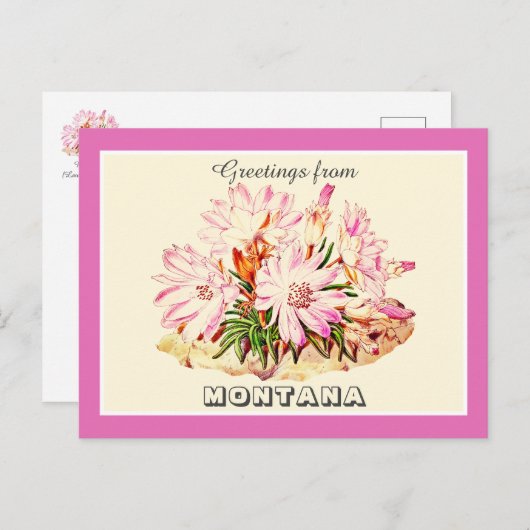モンタナビタールートからのヴィンテージの挨拶 ポストカード (正面/裏面)