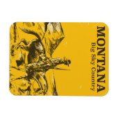 モンタナビッグスカイカントリーのヴィンテージ旅行ポスター マグネット (横)