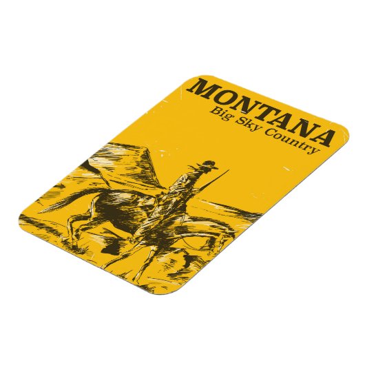 モンタナビッグスカイカントリーのヴィンテージ旅行ポスター マグネット (左側)