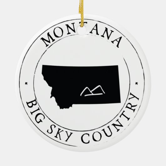 モンタナビッグスカイカントリークリスマスオーナメント セラミックオーナメント (裏面)