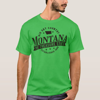 モンタナビッグスカイカントリーザトレジャー州Est 188 Tシャツ