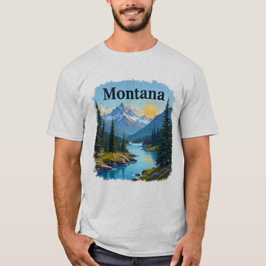 モンタナビッグスカイマウンテンズリバーティー Tシャツ (正面)