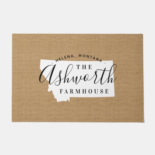 モンタナファミリーモノグラム州ドormat ドアマット (正面)