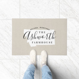 モンタナファミリーモノグラム州ドormat ドアマット