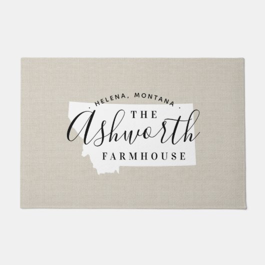 モンタナファミリーモノグラム州ドormat ドアマット (正面)