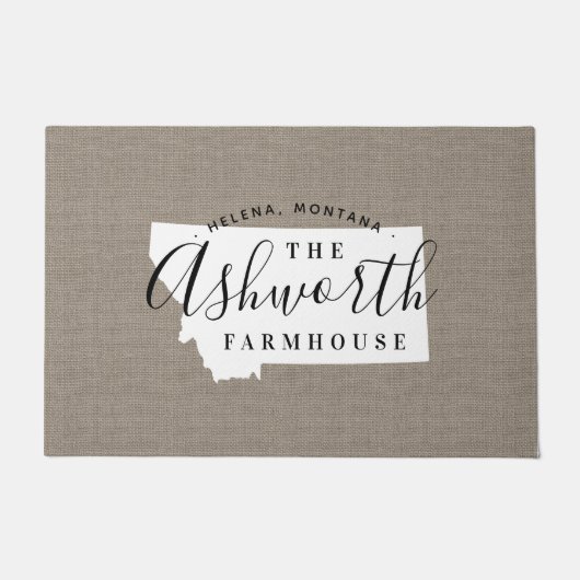 モンタナファミリーモノグラム州ドormat ドアマット (正面)