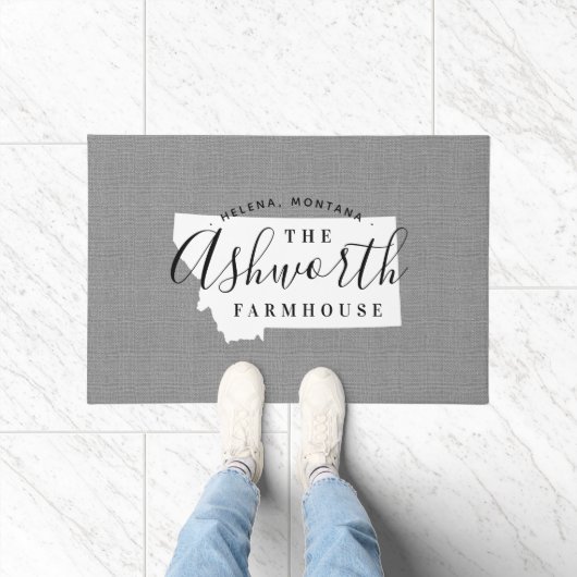 モンタナファミリーモノグラム州ドormat ドアマット (室内)