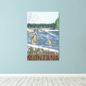 モンタナフライ漁師フィリプスブルク キャンバスプリント (インサイチュ (ウッドフロア))