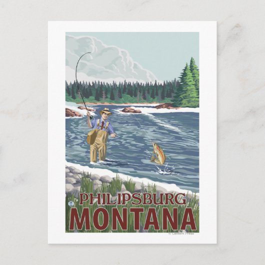 モンタナフライ漁師フィリプスブルク ポストカード (正面)