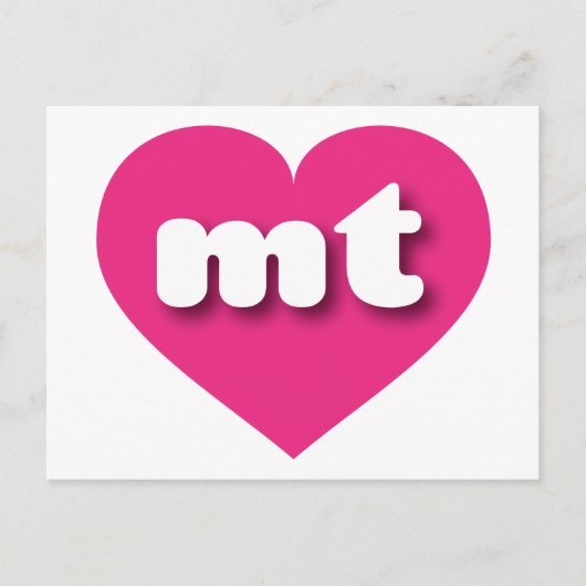 モンタナホットピンクハート – 私は山が大好き ポストカード (正面)