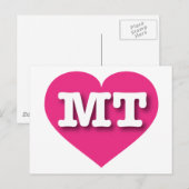 モンタナホットピンクハート- I love MT ポストカード (正面/裏面)