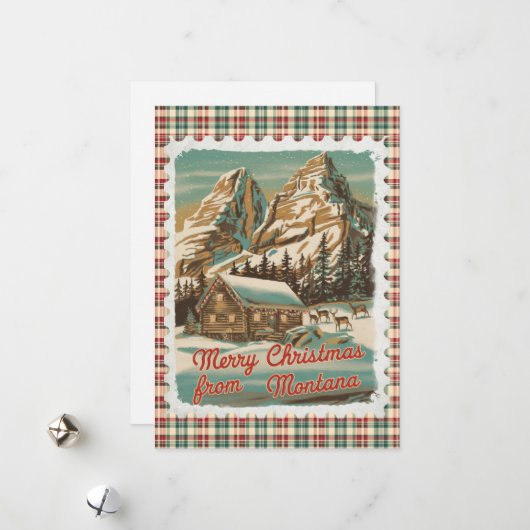 モンタナホリデーカードからのクリスマスグリーティング シーズンカード (正面/裏面インサイチュ)
