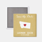 モンタナホーム州シティウェディングザデイトマップを保存 マグネット (正面/裏面)