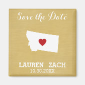 モンタナホーム州シティウェディングザデイトマップを保存 マグネット (正面)