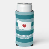 モンタナホーム州シティマップ – カスタムウェディング スリム缶クーラー (Seltzer正面)