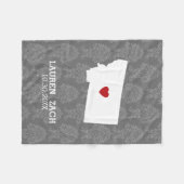 モンタナホーム州シティマップ – カスタムウェディング フリースブランケット (正面(横))