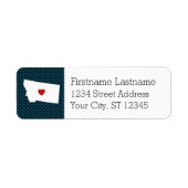 モンタナホーム州シティマップ – カスタムハート ラベル (正面)