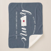 モンタナホーム州 パーソナライズされた シェルパブランケット (正面)