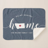 モンタナホーム州 パーソナライズされた シェルパブランケット (正面(横))