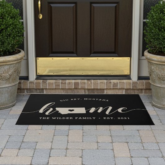 モンタナホーム州 パーソナライズされた ドアマット