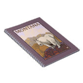 モンタナマウンテンヤギのヴィンテージ旅行ポスター ノートブック (右側)