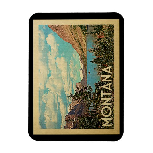 モンタナマグネットグレイシャーパークヴィンテージ マグネット (縦)