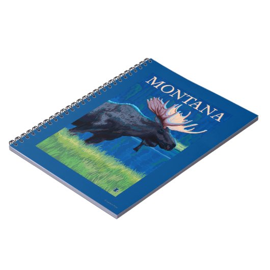 モンタナムースヴィンテージ旅行ポスター ノートブック (左側)