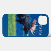 モンタナムースヴィンテージ旅行ポスター Case-Mate iPhoneケース (裏面 (横))