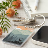 モンタナランドスケープアートヴィンテージ写真オールドエステティック キーホルダー (正面右)