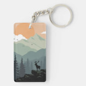 モンタナランドスケープアートヴィンテージ写真オールドエステティック キーホルダー (裏面)