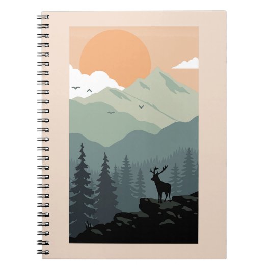 モンタナランドスケープアートヴィンテージ写真オールドエステティック ノートブック (正面)