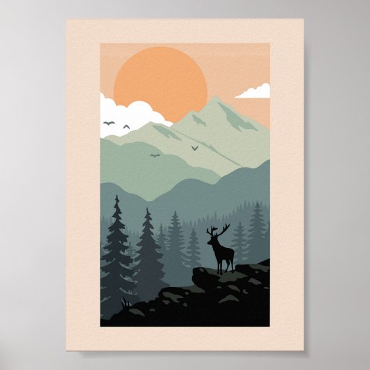 モンタナランドスケープアートヴィンテージ写真オールドエステティック ポスター (正面)