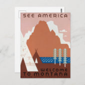 モンタナランドスケープアートヴィンテージ写真オールドエステティック ポストカード (正面/裏面)