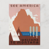 モンタナランドスケープアートヴィンテージ写真オールドエステティック ポストカード (正面)