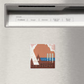 モンタナランドスケープアートヴィンテージ写真オールドエステティック マグネット (インサイチュ (食洗機))