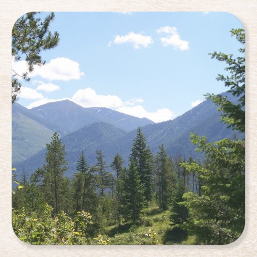 モンタナランドスケープシーニックビュー スクエアペーパーコースター (正面)