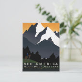 モンタナランドスケープ未編集ヴィンテージ写真旧 ポストカード (スタンド正面)