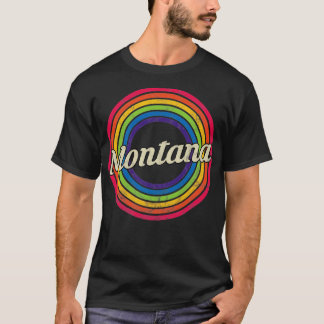 モンタナレトロレインボーフェードスタイル Tシャツ