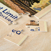 モンタナロッキーズポスター蒸気列車エンジン鉄道 ジグソーパズル (側面)