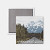 モンタナロードトリップ風光明媚なハイウェイマウンテンズ マグネット (正面/裏面)