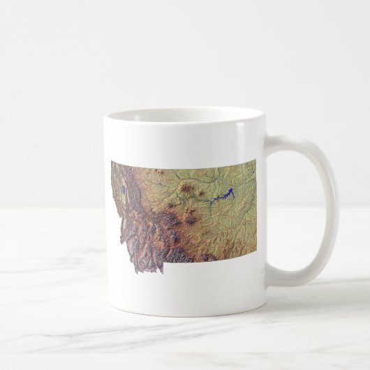 モンタナン国旗+地図マグカップ コーヒーマグカップ (右)