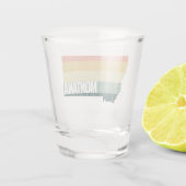 モンタナヴィンテージレトロサンセット動揺して州マップ ショットグラス (裏面)