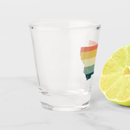 モンタナヴィンテージレトロサンセット動揺して州マップ ショットグラス (左)