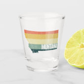 モンタナヴィンテージレトロサンセット動揺して州マップ ショットグラス (正面)