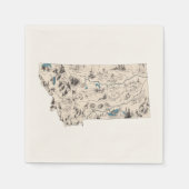 モンタナヴィンテージ写真マップアンティーク州グラフ スタンダードカクテルナプキン (正面)