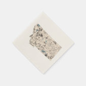 モンタナヴィンテージ写真マップアンティーク州グラフ スタンダードカクテルナプキン (角)